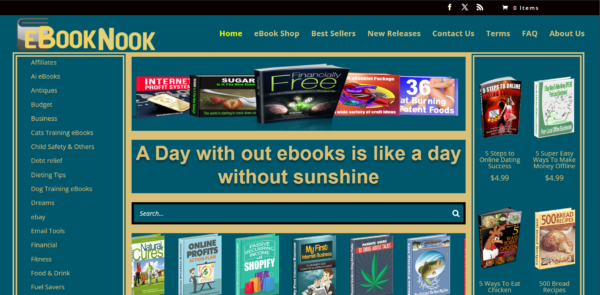 eBook Nook Store WordPress website "OVER 300 EBOOKS"